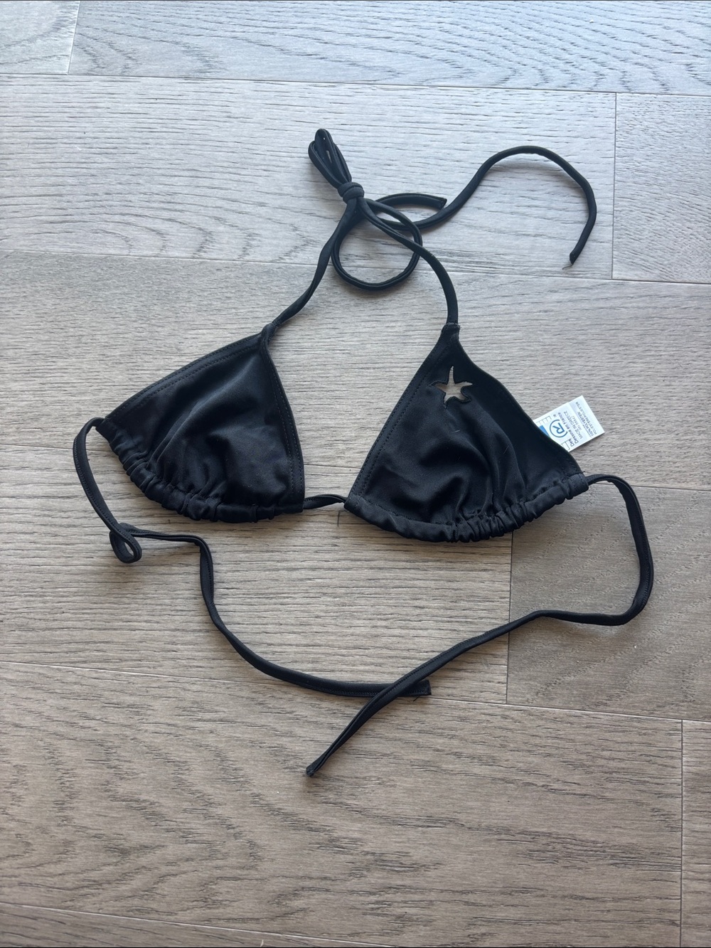 Black Triangle String Bikini Top